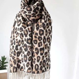Leopard print winter scarf